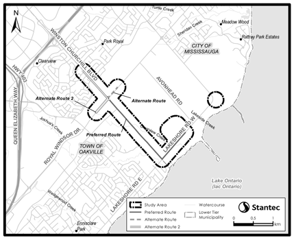 Mississauga Reinforcement Project map
