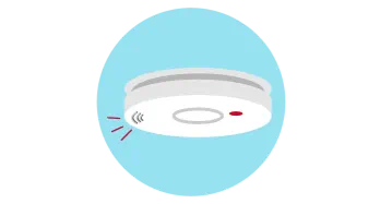 Graphics of a carbon monoxide alarm