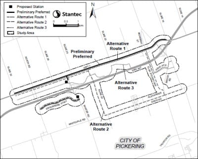 Seaton Employment Lands Pipeline Project map