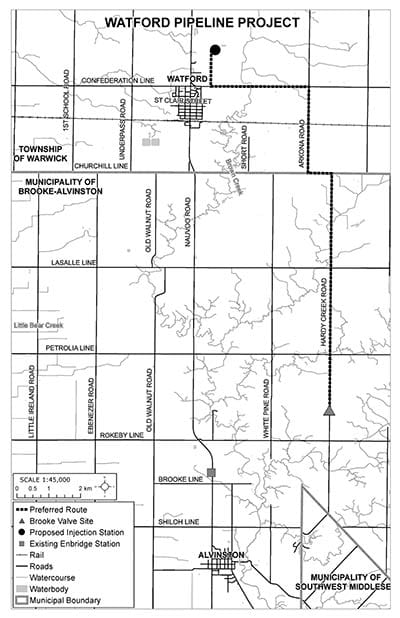 Watford Pipeline Project Map