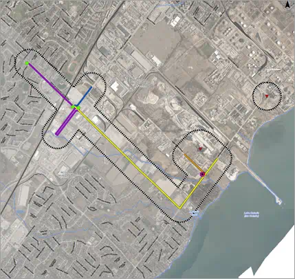 Map for Mississauga Reinforcement Project