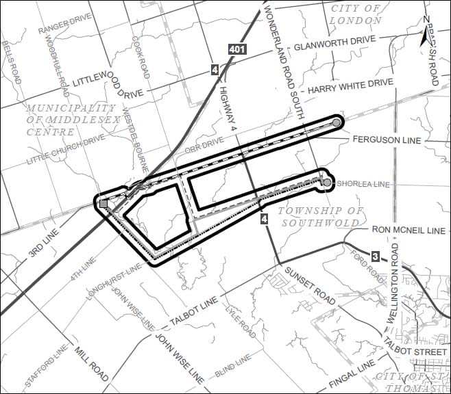 Map for Southwold Pipeline Project