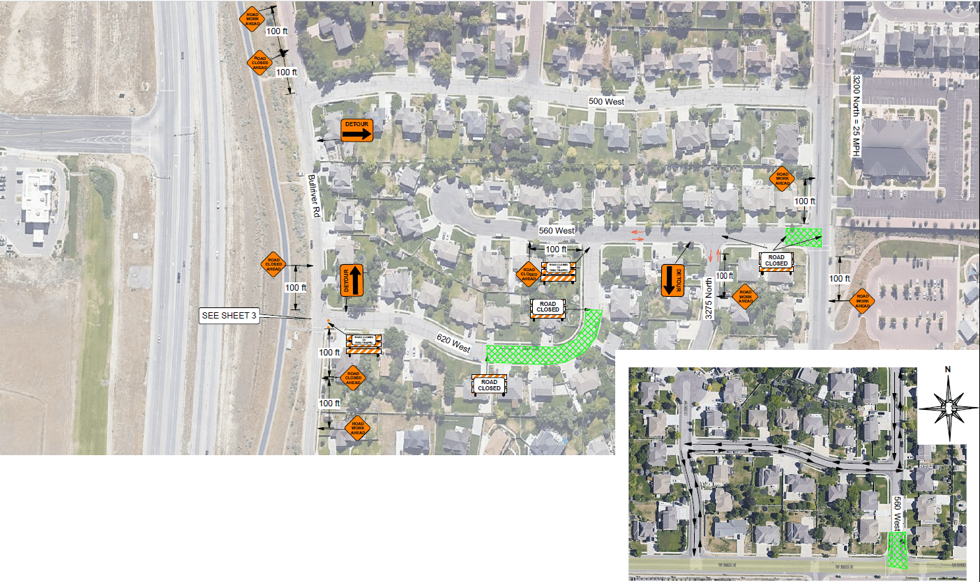 Map showing new traffic control plan