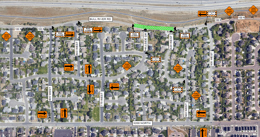 Map showing new traffic control plan