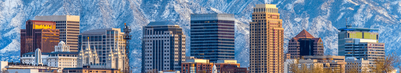 Salt Lake City skyline at dusk