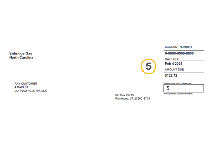 Snippet of Enbridge Gas bill - payment stub section