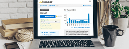 Laptop showing how you can manage your account online with MYA