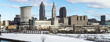 Cleveland Ohio in winter