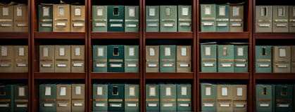 A photo of a well-organized legal filing system