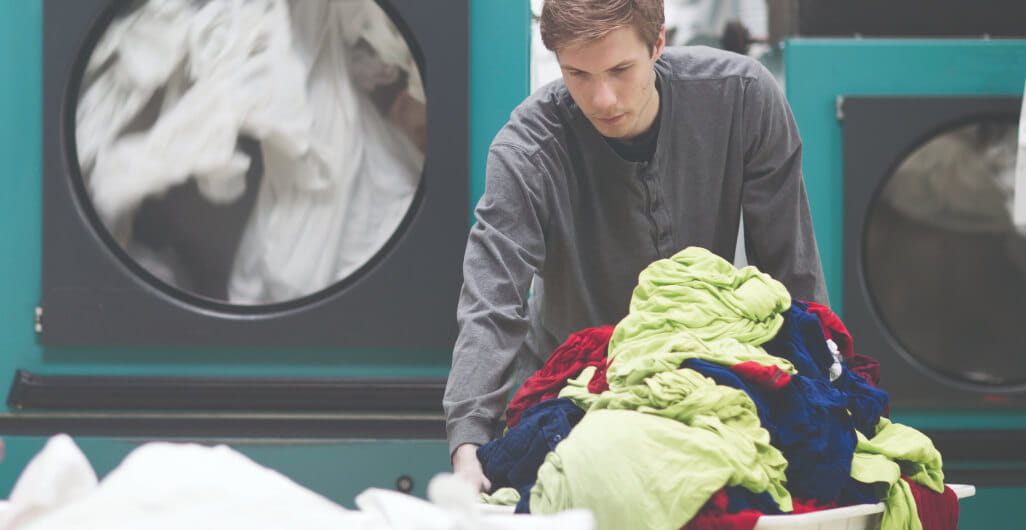 Man doing laundry