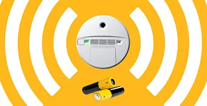 Carbon monoxide alarm and two batteries