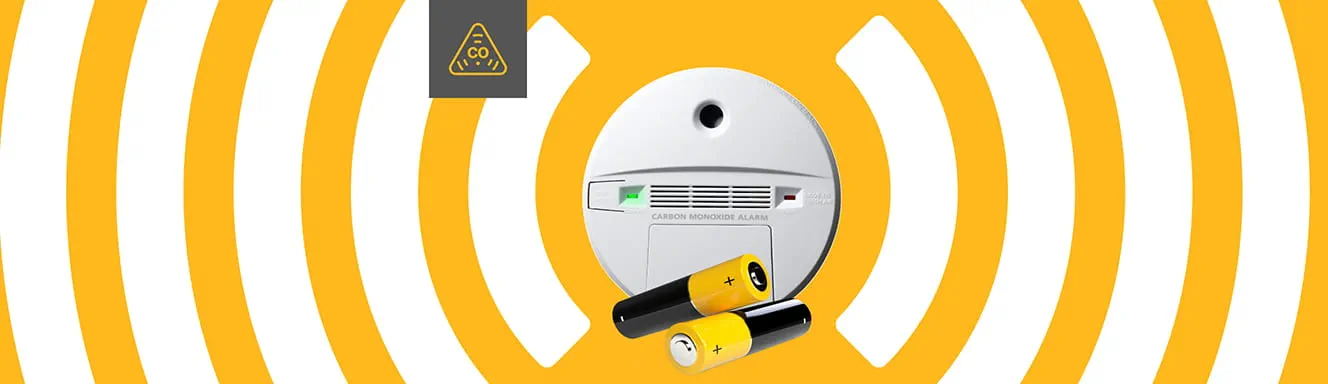 Illustration of a carbon monoxide detector and two light torches