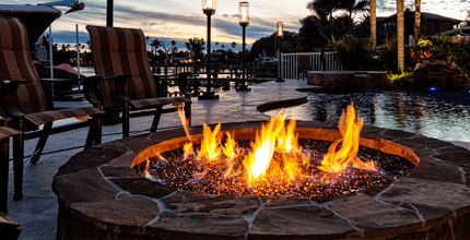 Natural gas outdoor firepit