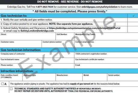 Safety violations notice example