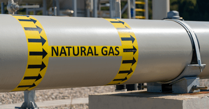 A natural gas pipe