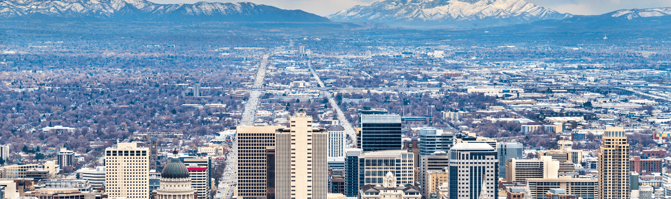 Panorama of Salt Lake City in Utah