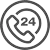 Phone icon with 24 hour clock