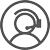 A call center agent in a headset in a grey circle.